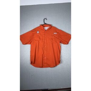 Houston Astros‎ Shirt Mens Medium Orange MLB Baseball Columbia PFG Omni Shade